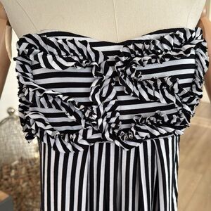 Vintage Venus Black & White Striped BEACH Dress